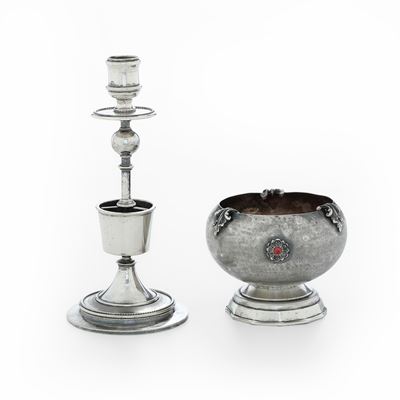 Vasetto. Argenteria Milanese del XX Secolo, Bollo con Fascio Littorio in Uso dal 1935 al 1945, Ar...