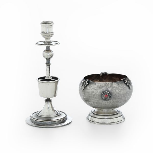 Vasetto. Argenteria milanese del XX secolo, bollo con fascio littorio in uso dal 1935 al 1945, argentiere S.AN Fabbrica argenterie F.lli Broggi