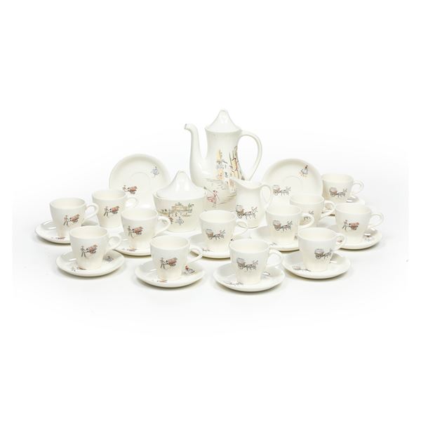 Servizio da caffè  di Antonia Campi Milano, Società Ceramica Italiana Laveno, anni ‘60 del XX secolo 