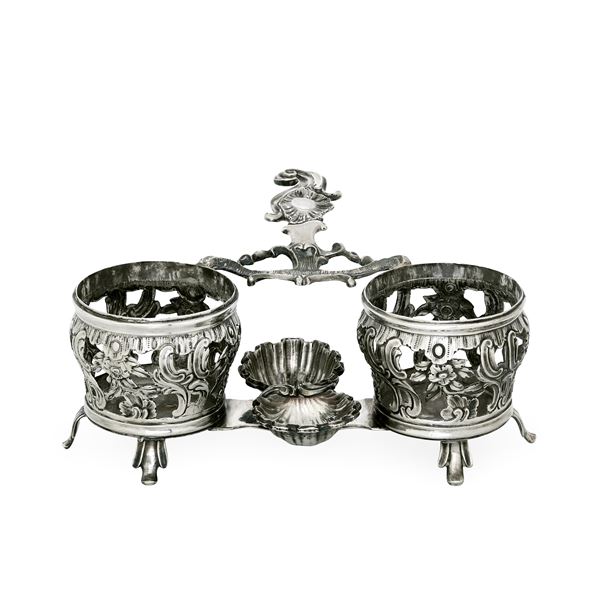 Torino, XVIII secolo, marchi di ricognizione e bollo dell'argentiere G.B. Carron Compostiera