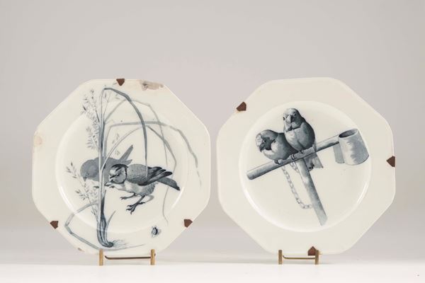 Due piatti "Canova". Inghilterra, Staffordshire, Manifattura Brown Westhead e Moore Potteries, XIX secolo. 