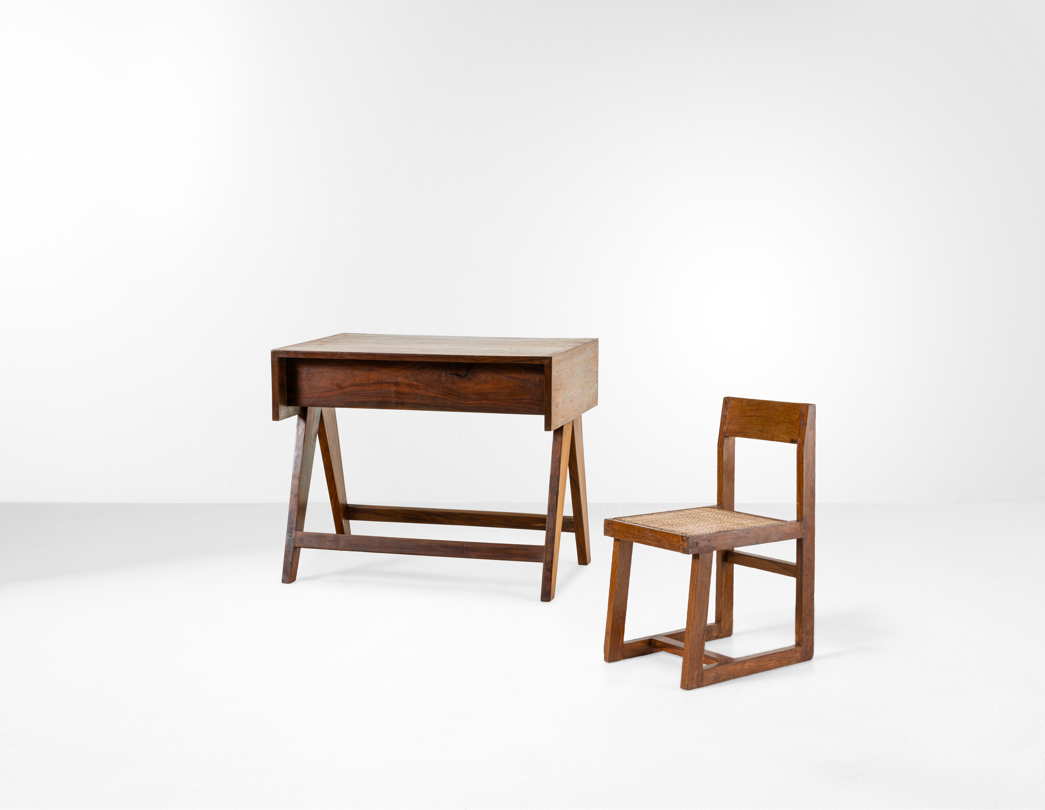 Pierre Jeanneret - Scrivania e Sedia Mod. Pj-010204