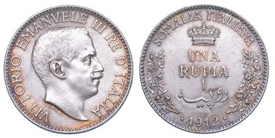 Somalia Italiana. Vittorio Emanuele III di Savoia, 1909-1925. Rupia 1912.