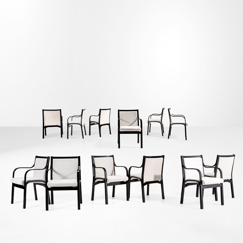 Vittorio Gregotti, Lodovico Meneghetti e Giotto Stoppino : Dodici sedie mod. Cavour   - Asta Design 200 - Cambi Casa d'Aste