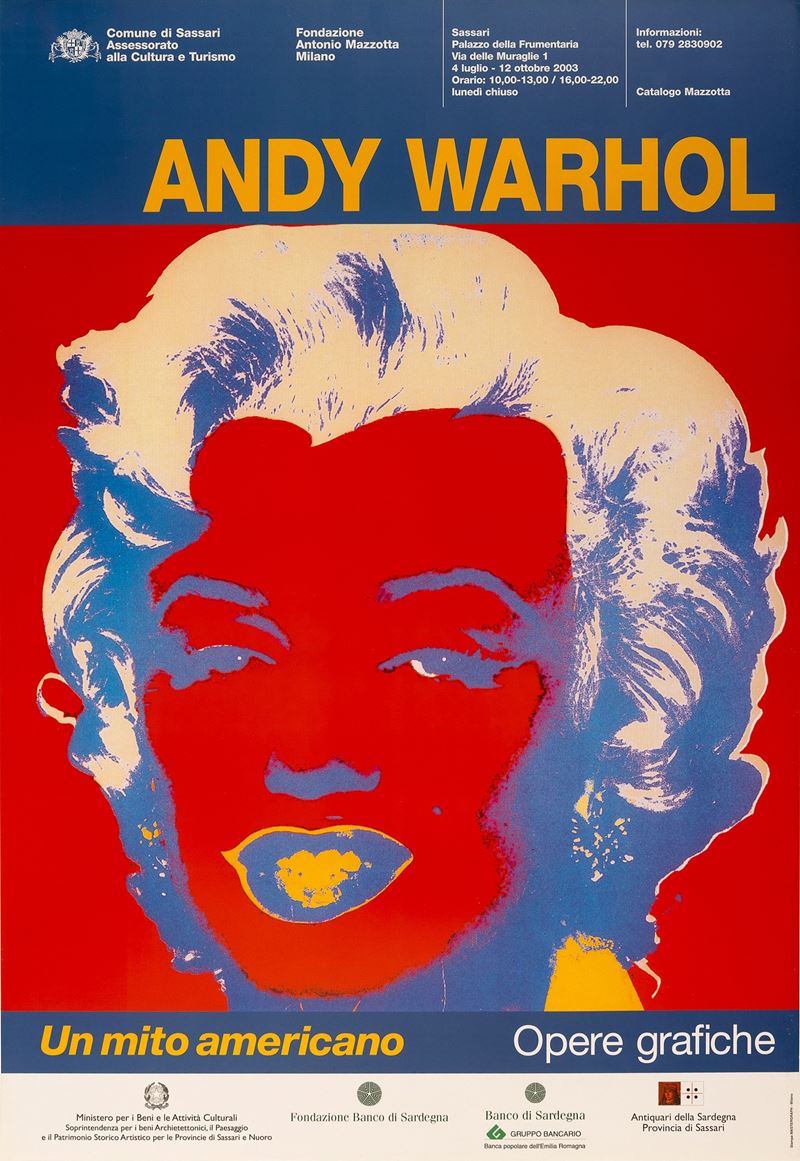 Andy Warhol : Un Mito Americano  - Asta Manifesti e Collectible - Cambi Casa d'Aste
