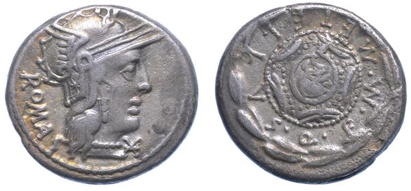 CAECILIA. M. Caecilius Q.f. Q.n. Metellus, 127 a.C. Denario.