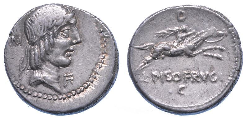 CALPURNIA. L. Calpurnius Piso Frugi, 90 a.C. Denario.  - Auction Numismatics - I - Cambi Casa d'Aste