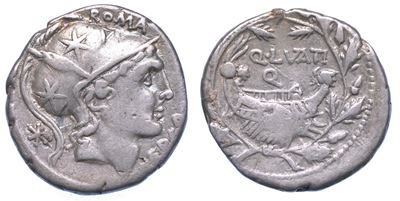 Lutatia. Q. Lutatius Cerco, 109-108. a.C. Denario.