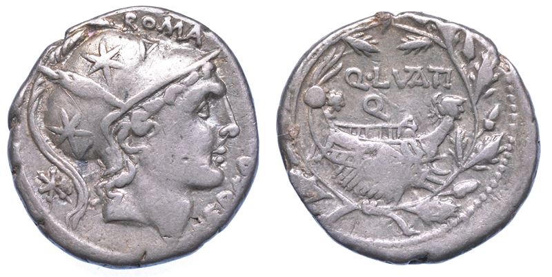 LUTATIA. Q. Lutatius Cerco, 109-108. a.C. Denario.  - Auction Numismatics - I - Cambi Casa d'Aste