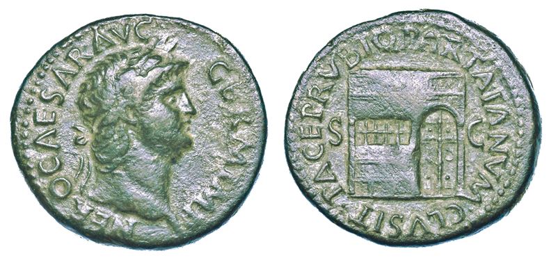 NERONE, 54-68. Asse, anno 65.  - Auction Numismatics - I - Cambi Casa d'Aste