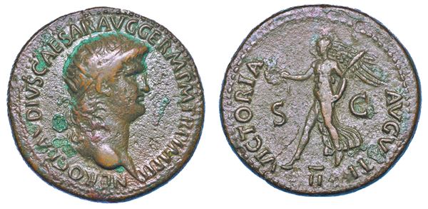 NERONE, 54-68. Dupondio, anno 64. Lugdunum.