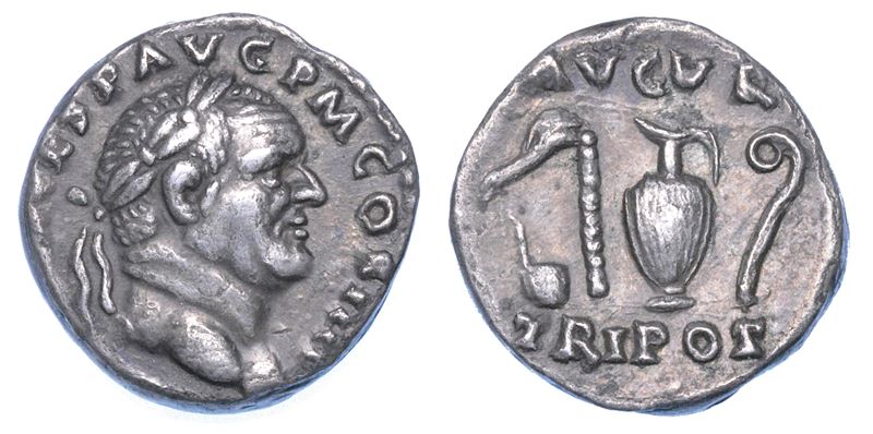 VESPASIANO, 69-79. Denario, anni 72-73. Roma.  - Asta Numismatica - I - Cambi Casa d'Aste