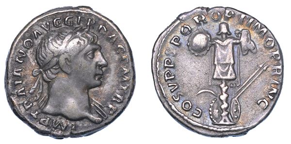 TRAIANO, 98-117. Denario, anno 107. Roma.