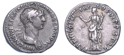 Traiano, 98-117. Denario. Roma.