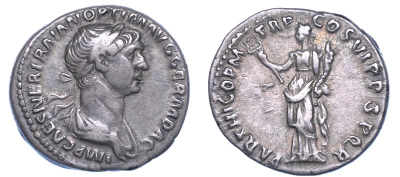 TRAIANO, 98-117. Denario. Roma.  - Asta Numismatica - I - Cambi Casa d'Aste