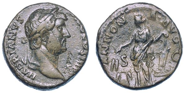 ADRIANO, 117-138. Asse, anni 134-138. Roma.