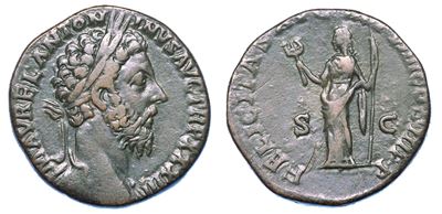 Marco Aurelio, 161-180. Sesterzio, Anno 179. Roma.