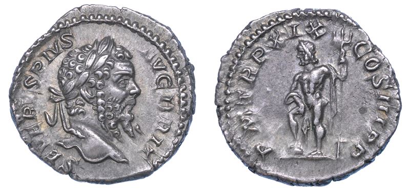 SETTIMIO SEVERO, 193-211. Denario, anno 210. Roma.  - Auction Numismatics - I - Cambi Casa d'Aste