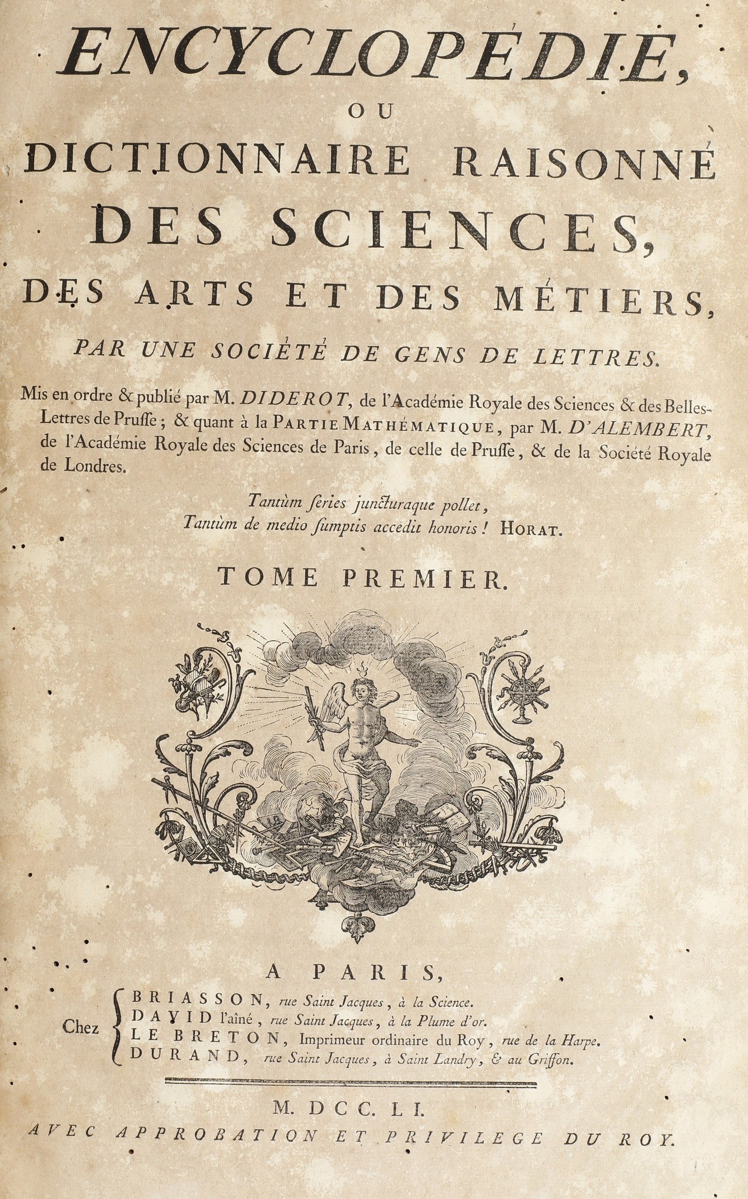 Diderot Denis (1713-1784) / D'alembert Jean Baptiste (1717-1783) Encyclopédie, Ou Dictionnaire Ra...
