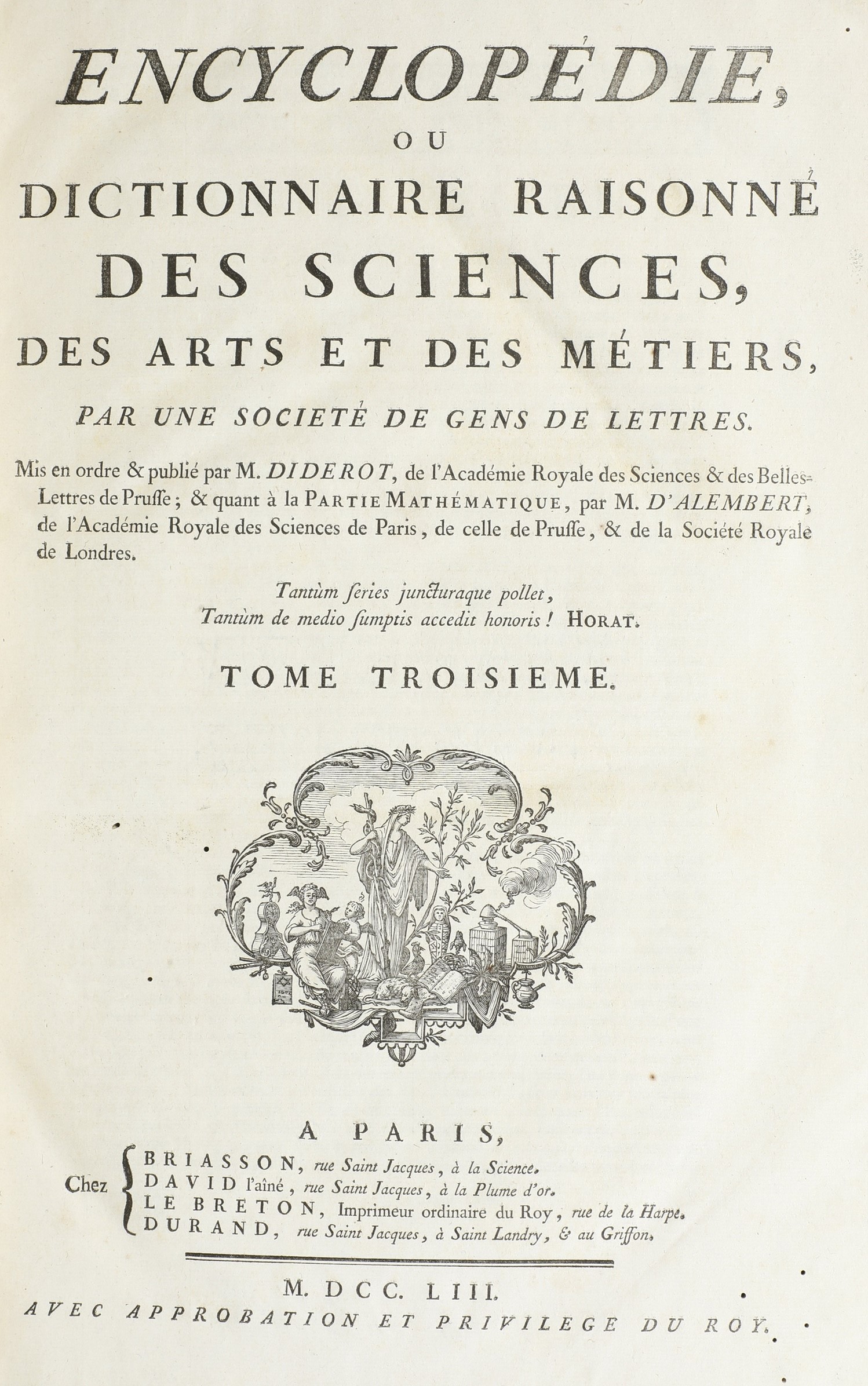 Diderot Denis (1713-1784) / D'alembert Jean Baptiste (1717-1783) Encyclopédie, Ou Dictionnaire Ra...