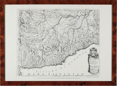 Riproduzione Moderna di Carta Geografica della Riviera di Ponente