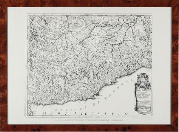 Riproduzione moderna di carta geografica della riviera di Ponente