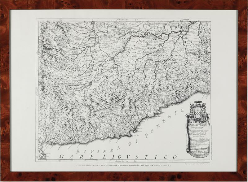 Riproduzione moderna di carta geografica della riviera di Ponente  - Asta Stampe Antiche e Moderne - Cambi Casa d'Aste