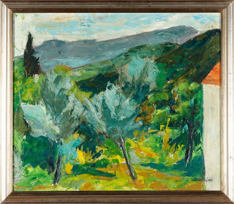 Carozzino Paesaggio  - olio su tela - Asta Dipinti del XIX-XX Secolo - Cambi Casa d'Aste