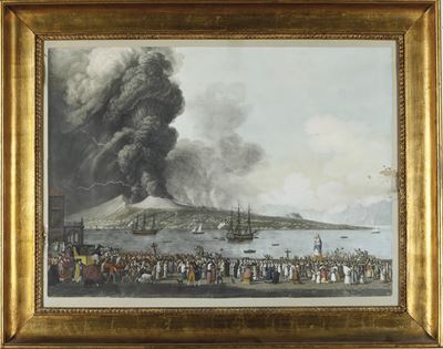 Alessandro D'anna (1746-1810) Eruzione del Vesuvio del 1794. Processione Dell'immacolata.