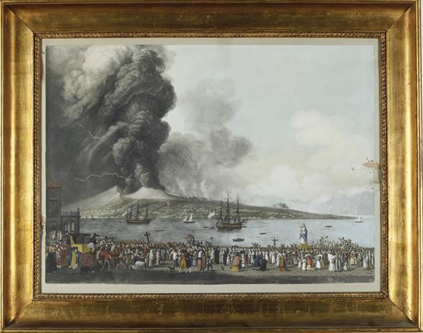 Alessandro D'Anna (1746-1810) Eruzione del Vesuvio del 1794. Processione dell'Immacolata.