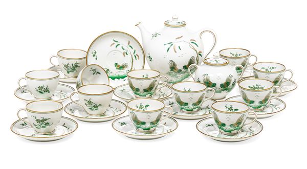 Servizio da caffè “a galli verdi” Doccia, Manifattura Richard Ginori, XX secolo 