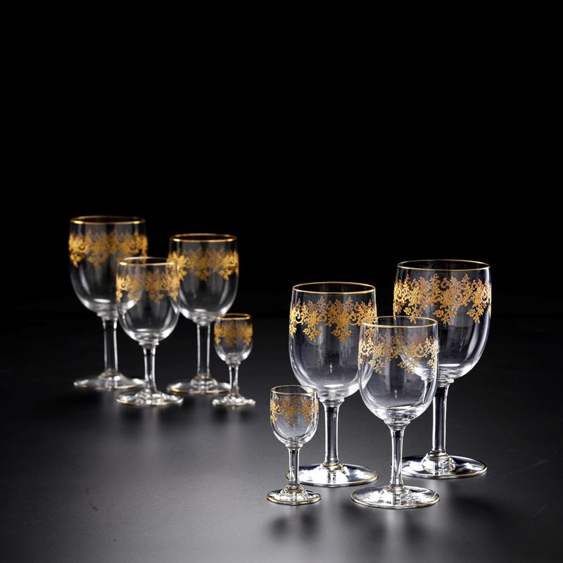 Servizio di calici “Récamier” Francia, Manifattura Baccarat, primo terzo del XX secolo   - Asta L'Art de la Table - Cambi Casa d'Aste