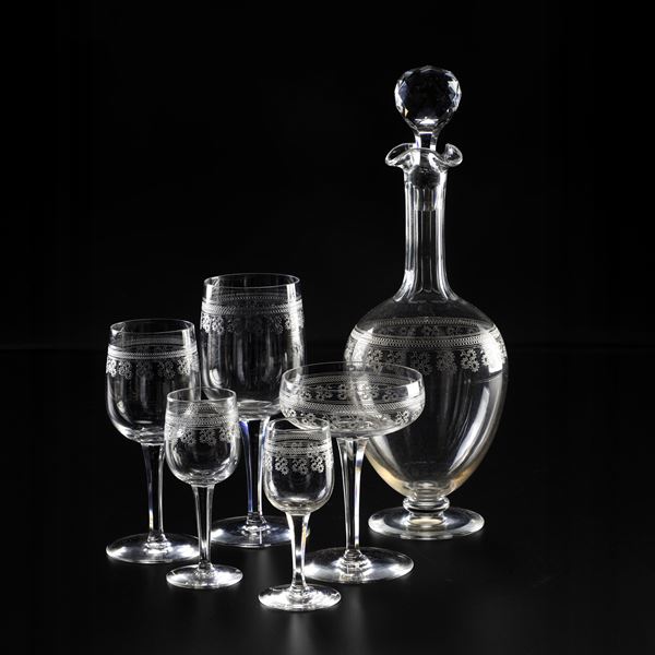 Servizio di calici “Pompadour” Francia, Manifattura Baccarat, fine XIX o inizio XX secolo 