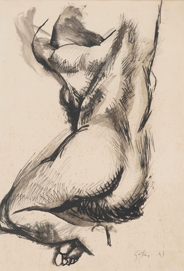 Renato Guttuso - Senza titolo (Torso di donna)