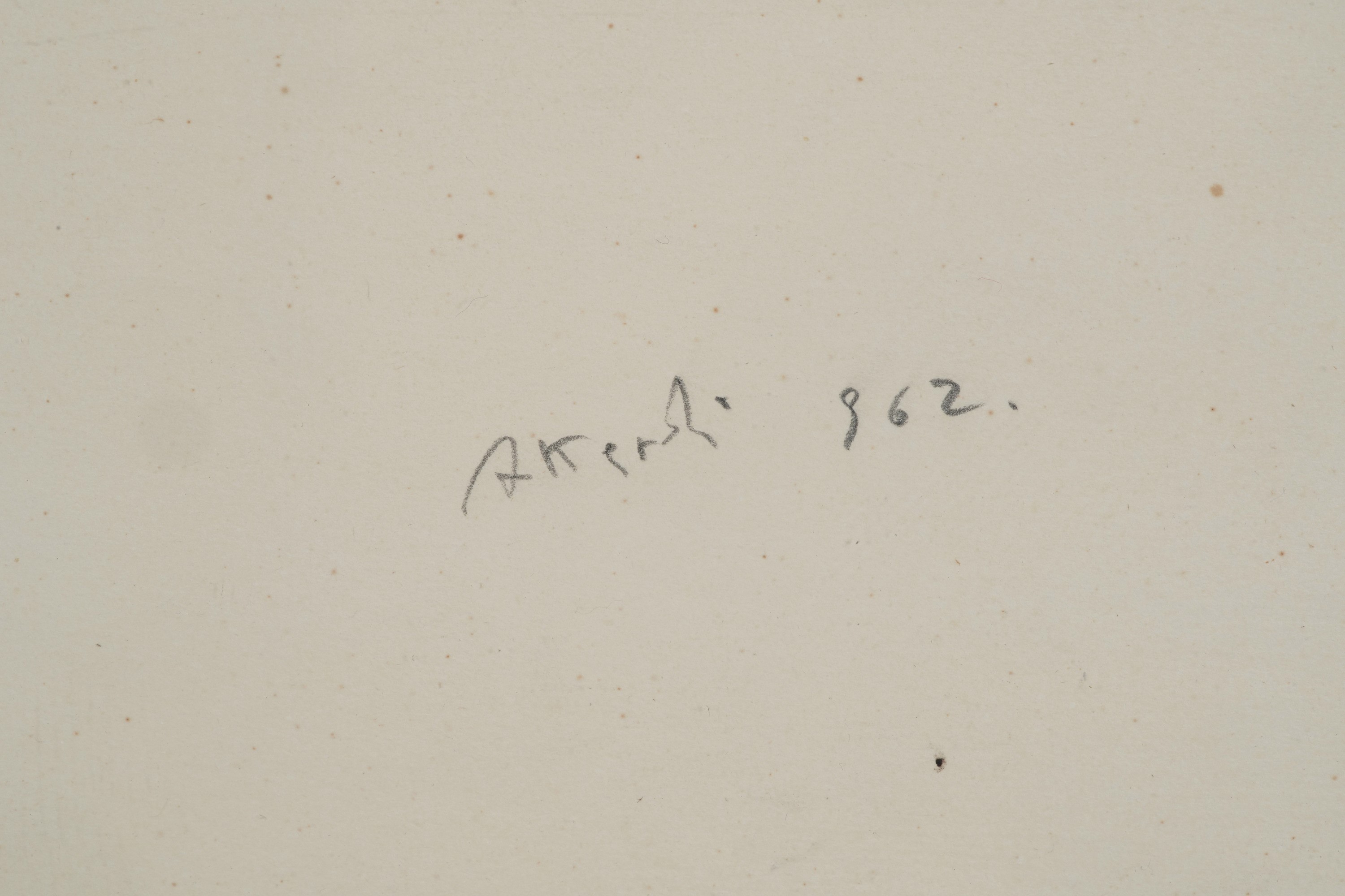 Ugo Attardi - Senza titolo (tecnica mista su carta), 1962