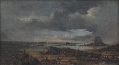 Scuola del XVIII-XIX Secolo Paesaggio con Accampamento