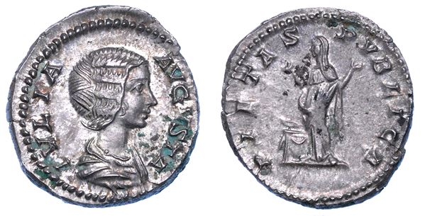 GIULIA DOMNA (moglie di Settimio Severo), 193-217. Denario, anno 203. Roma.