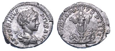 Caracalla, 198-217. Denario, Anno 201. Roma.