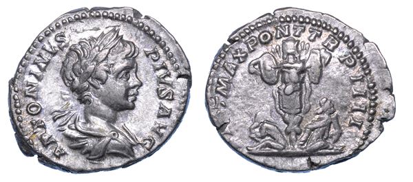 CARACALLA, 198-217. Denario, anno 201. Roma.