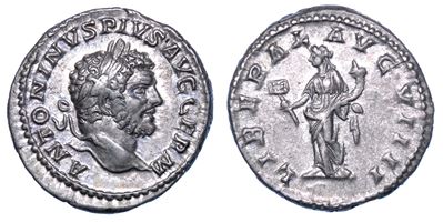 Caracalla, 198-217. Denario, Anno 215. Roma.