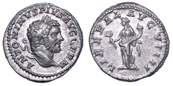 CARACALLA, 198-217. Denario, anno 215. Roma.