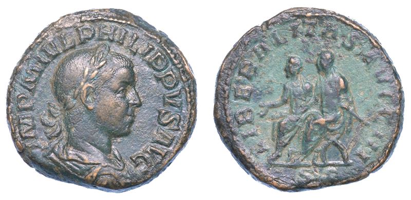 FILIPPO II, 247-249. Sesterzio.  - Auction Numismatics - I - Cambi Casa d'Aste