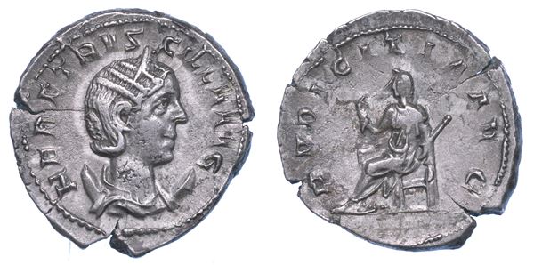 ERENNIA ETRUSCILLA (moglie di Traiano Decio), 249-251. Antoniniano, anni 249-250. Roma.