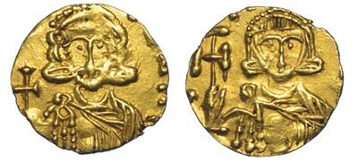 Leone III e Costantino V, 717-741. Tremisse. Siracusa.