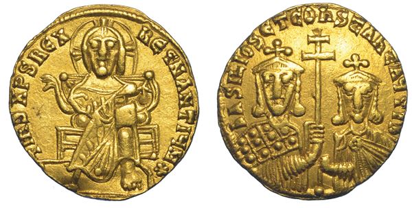 BASILIO I e COSTANTINO, 867-886. Solido. Costantinopoli.