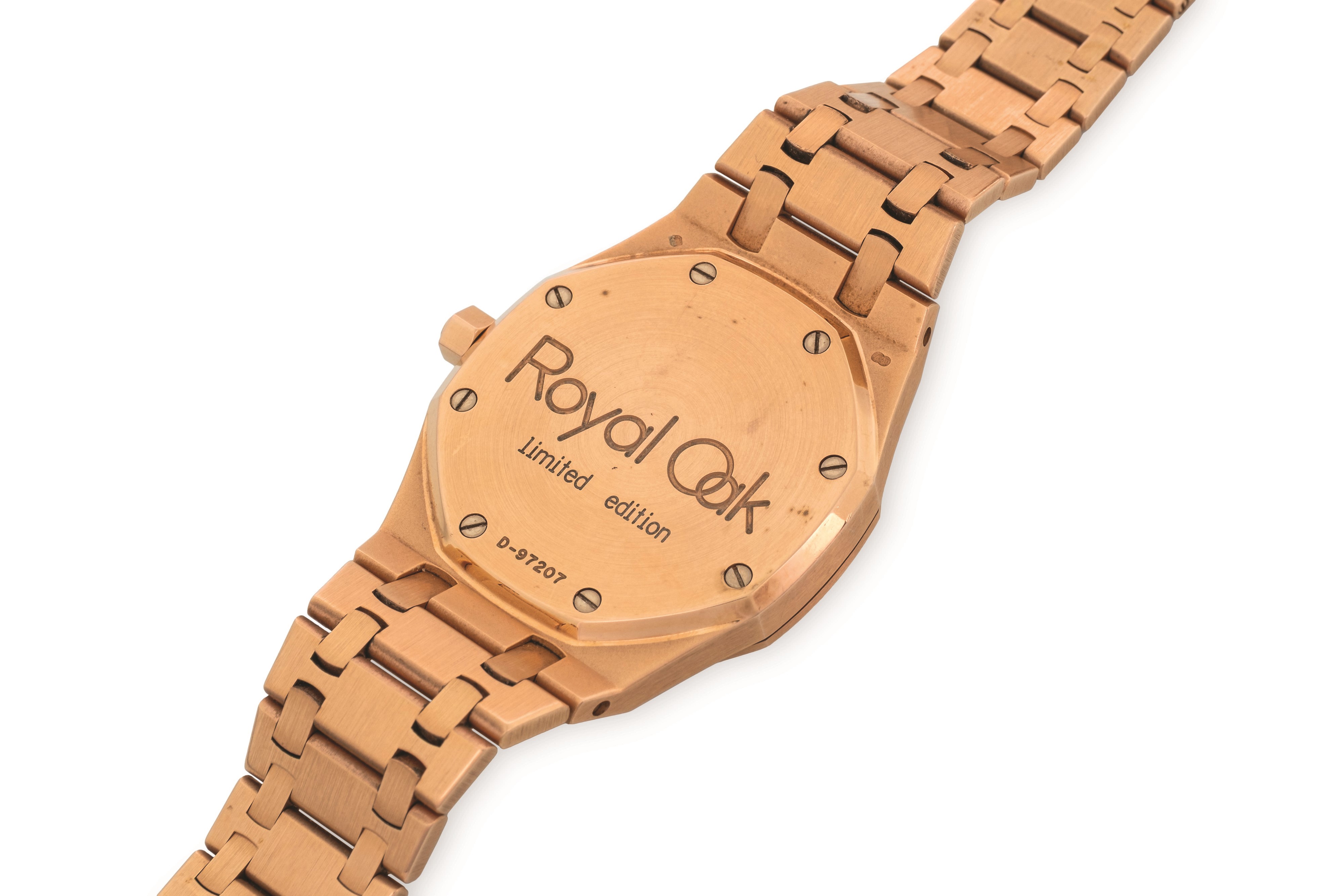 Audemars Piguet - Royal Oak Nick Faldo ref 15097OR, oro rosa 18k, quadrante grigio tapisserie, ci...