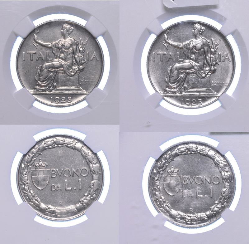 REGNO D’ITALIA. VITTORIO EMANUELE III DI SAVOIA, 1900-1946. Lotto di due monete.  - Asta Numismatica - I - Cambi Casa d'Aste