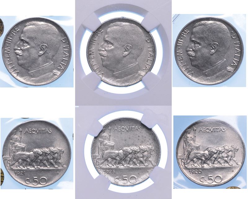 REGNO D’ITALIA. VITTORIO EMANUELE III DI SAVOIA, 1900-1946. Lotto di tre monete.  - Asta Numismatica - I - Cambi Casa d'Aste