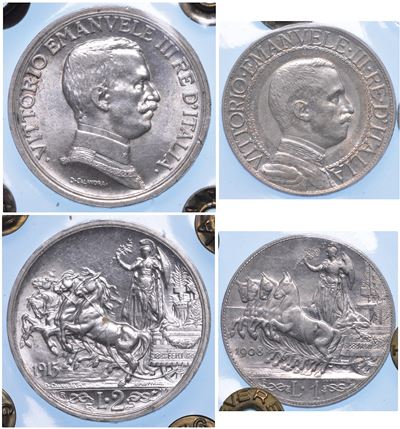 Regno D’italia. Vittorio Emanuele III di Savoia, 1900-1946. Lotto di Due Monete.
