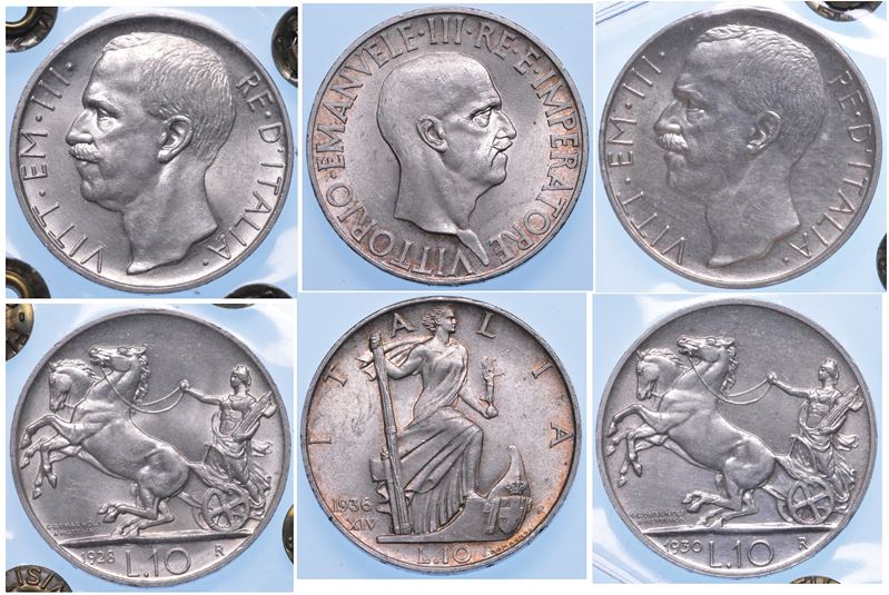 REGNO D’ITALIA. VITTORIO EMANUELE III DI SAVOIA, 1900-1946. Lotto di tre monete.  - Auction Numismatics - I - Cambi Casa d'Aste
